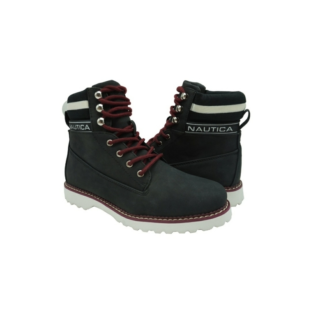 Nautica Women's Galiah Padded Collar Lace Up Hiking Boots, Color Black Size 6